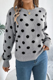Polka Dot Design Knitting Sweater