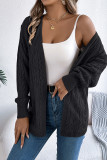 Eyelet Front Open Cardigan
