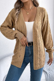 Eyelet Front Open Cardigan