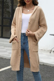 Solid Color Hooded Knitting Cardigan