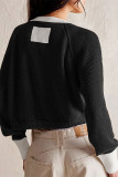 Colorblock Crew Neck Front Open Cardigan