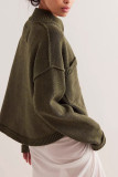 Solid Color Pockets Front Open Cardigan