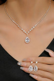 Rhinestone Earrings and Necklace Set