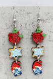 Christmas Pettern Wooden Earrings