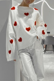 Heart Embroidery Knitting Sweater