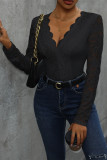 Lace Crochet One Piece Bodysuit