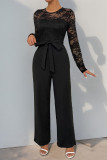 Black Lace One Piece Jumpsuit