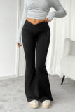 High Waist Elastic Flare Yoga Pants