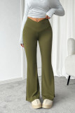 High Waist Elastic Flare Yoga Pants
