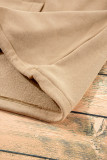 Parchment Fleece Lined Half Zipper Kangaroo Pockets Loose Hoodie