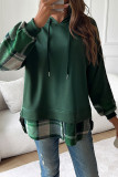 Plaid Splicing Hooded Sweatshirt