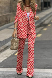 Rosy Print Two Pieces Suit Set