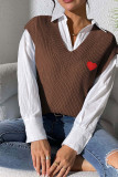 Heart Embroidery Sweater Vest