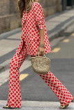 Rosy Print Two Pieces Suit Set