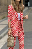 Rosy Print Two Pieces Suit Set