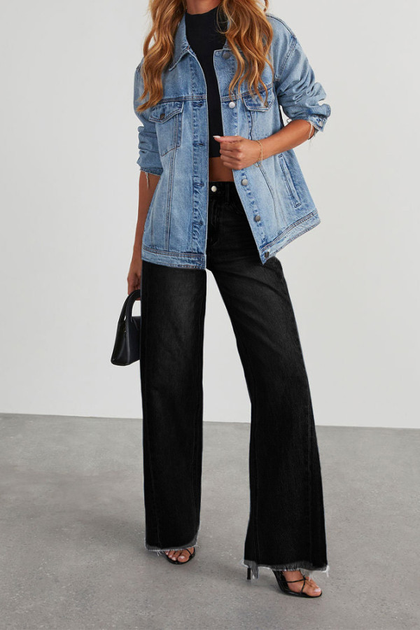 Tassel Wide Leg Denim Jeans