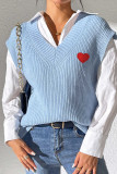 Heart Embroidery Sweater Vest