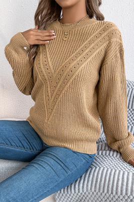 Eyelet Knitting Sweater