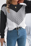 Cable Knit Colorblock Sweater