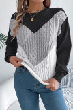 Cable Knit Colorblock Sweater