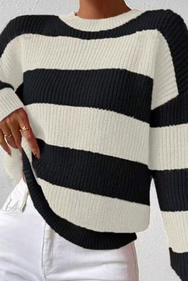 Colorblock Stripes Knitting Sweater