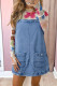 Dusk Blue Pocketed Adjustable Straps Denim Overall Dress