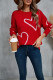 Heart Pattern Knitting Sweater