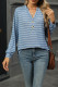V Neck Stripes Long Sleeves Top