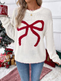 Christmas Bowknot Knitting Top