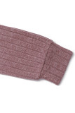 Ribbed Knitting Buttoned Long Sleeves Top