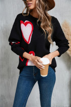 Heart Design Knitting Sweater