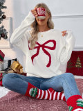 Christmas Bowknot Knitting Top