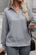 Grey Turndown Collar Sweatshirt