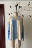 Stitching Outside Colorblock Top