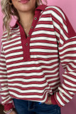 Red Stripes Oversized Sweatshirt