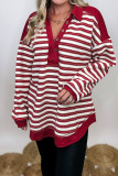 Red Stripes Oversized Sweatshirt