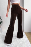 High Waist Corduroy Wide Leg Flare Pants