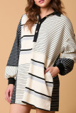 Stripes Splicing Mini Dress