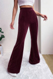 High Waist Corduroy Wide Leg Flare Pants