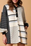 Stripes Splicing Mini Dress