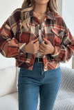 Plaid Button Up Short Jacket