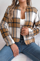 Front Open Plaid Short Jacket
