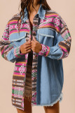 Denim Tassel Aztec Splicing Jacket