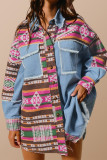 Denim Tassel Aztec Splicing Jacket
