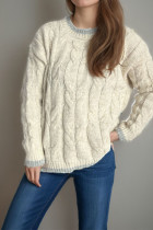 Crew Neck Cable Knitting Sweater