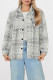 White Stripes Splicing Buttoned Jacket