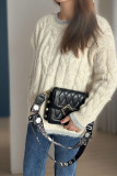 Crew Neck Cable Knitting Sweater