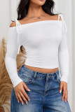 White Spaghetti Slim Fit Top