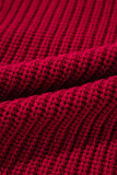 Racing Red Off-the-shoulder Knit Sweater