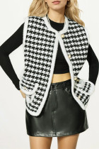 Houndstooth Sleeveless Knitting Vest